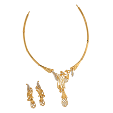 TANUJAA TRENDY FLORAL STICK NECKLACE AND STUD
